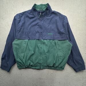 Vintage Eddie Bauer EBTEK Windbreaker Jacket Mens XXL Green Blue Colorblock